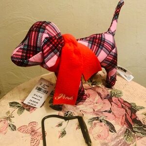PINK Victoria's Secret Plaid Dog Toy - Red and Pink